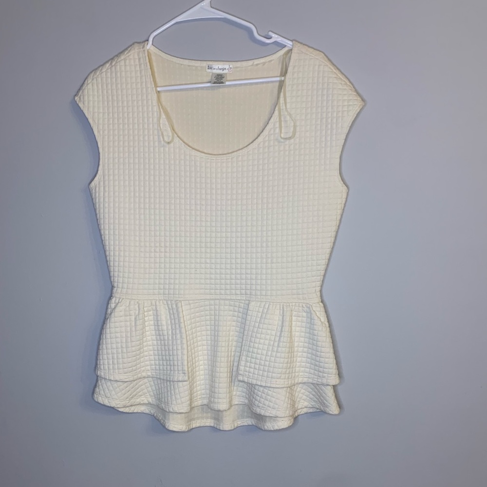 Pleated Cream Women’s Top